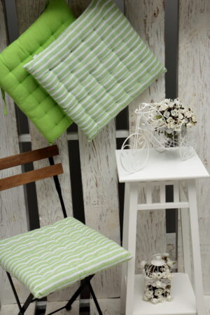 Chair pillow-stuhlkissenbezug-grün streifen-green