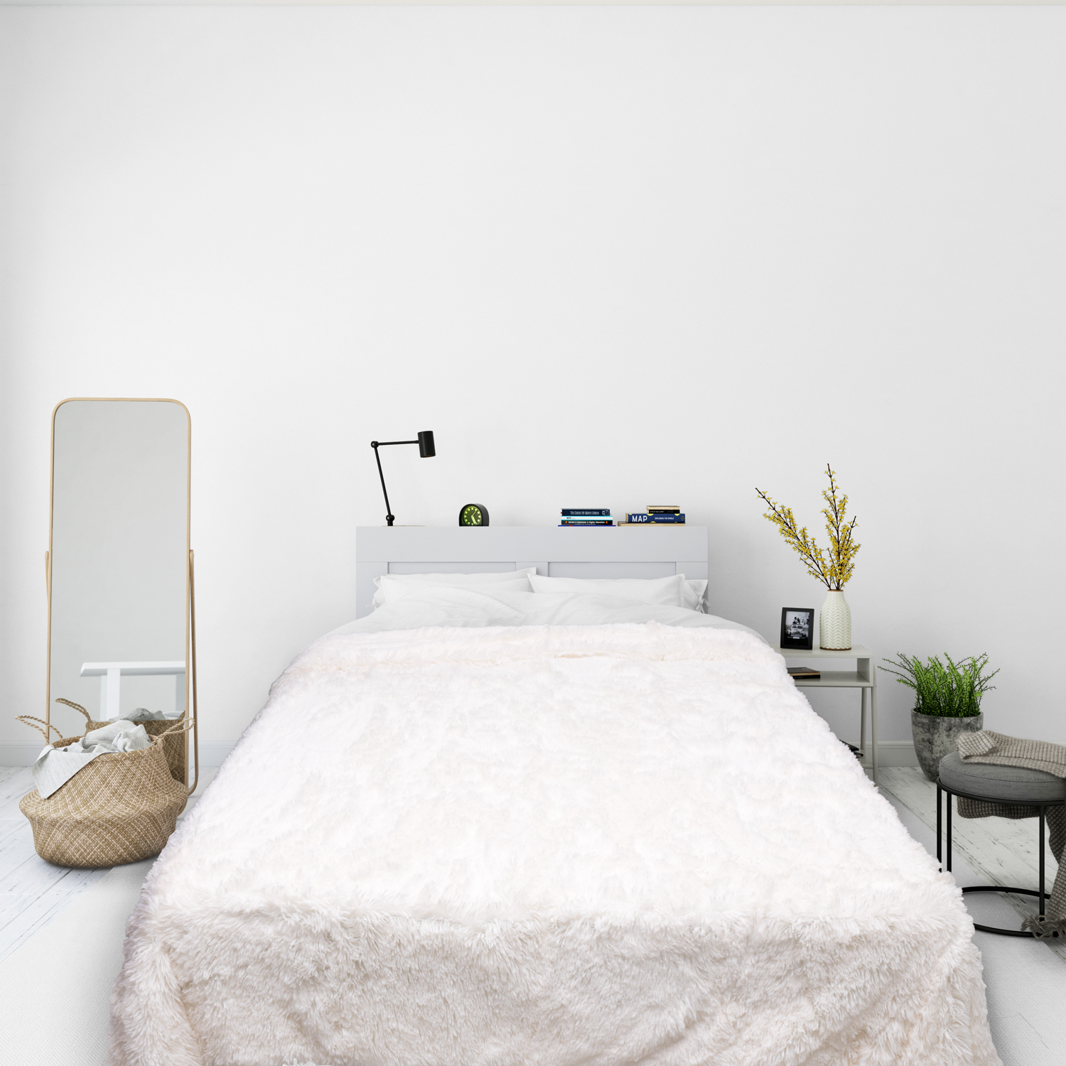 Bedspread Shaggy-Kuscheldecke Shaggy-ekru