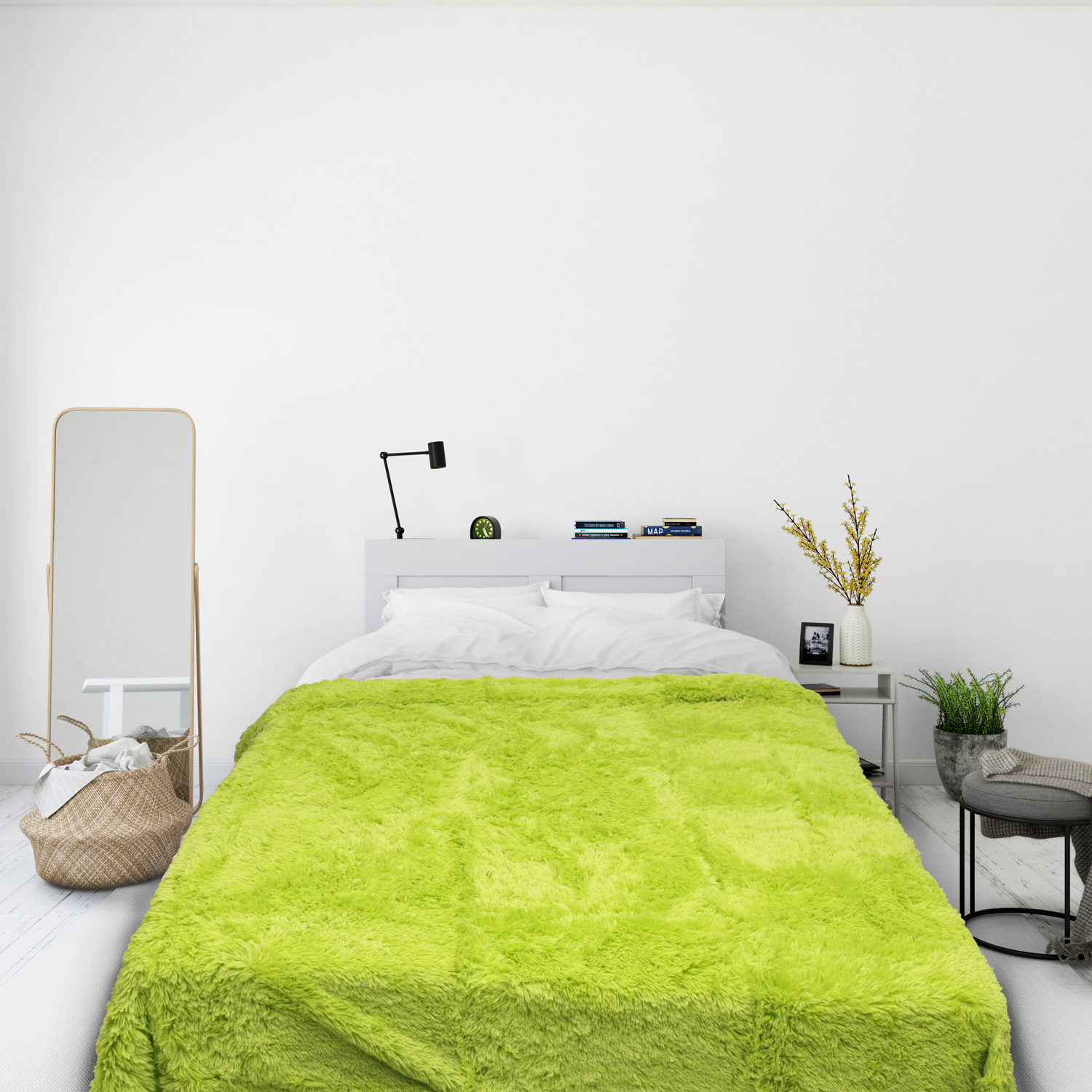 Bedspread Shaggy-Kuscheldecke Shaggy-grün-green