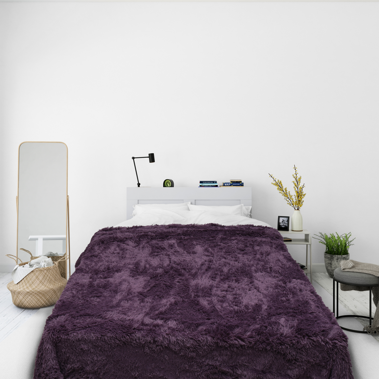 Bedspread Shaggy-Kuscheldecke Shaggy-lila-dusty rose