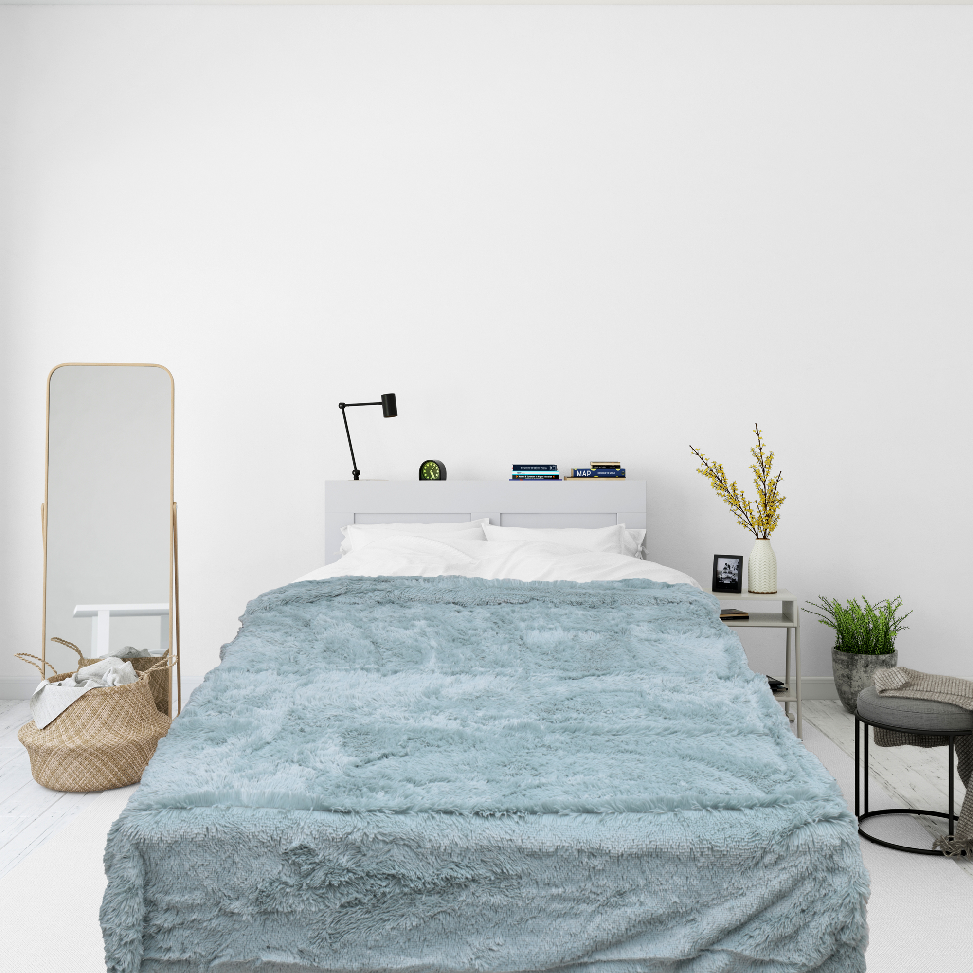 Bedspread Shaggy-Kuscheldecke Shaggy-turkoase