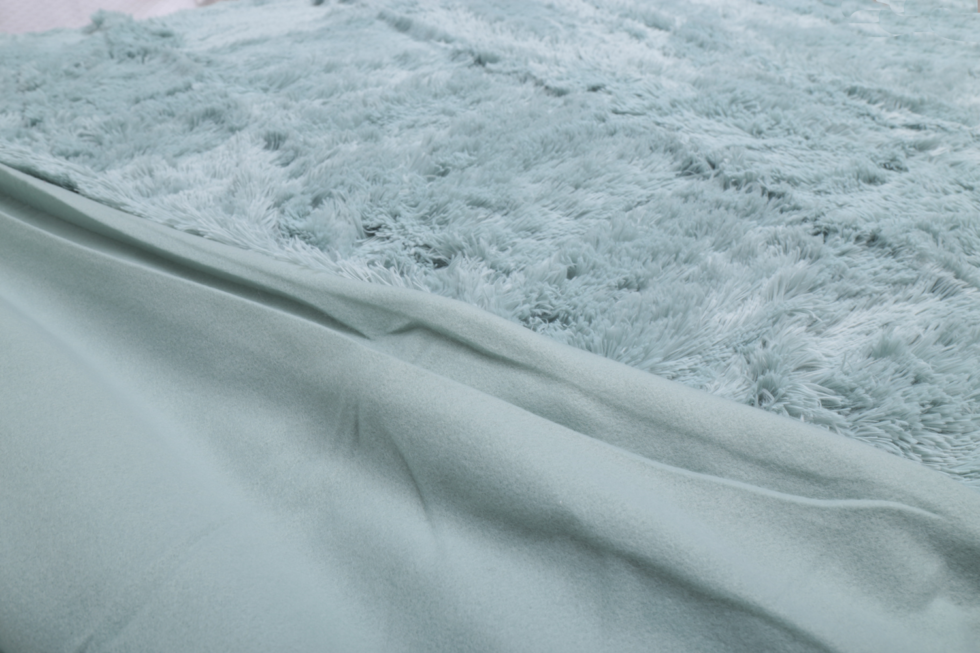 Bedspread Shaggy-Kuscheldecke Shaggy-turkoase