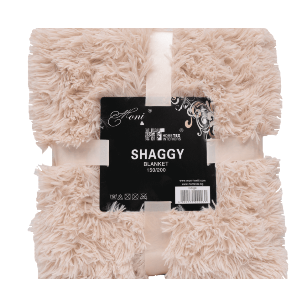 Bedspread Shaggy-Kuscheldecke Shaggy-beige