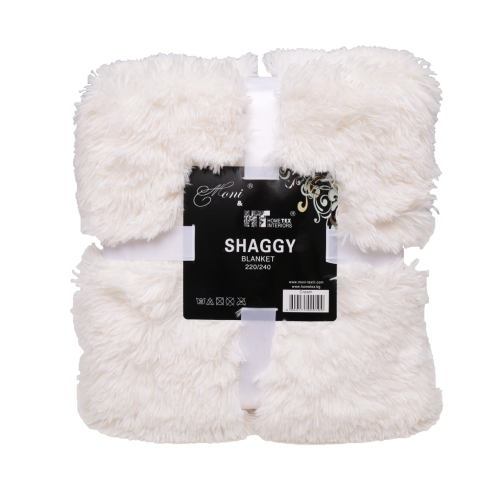 Bedspread Shaggy-Kuscheldecke Shaggy-creme