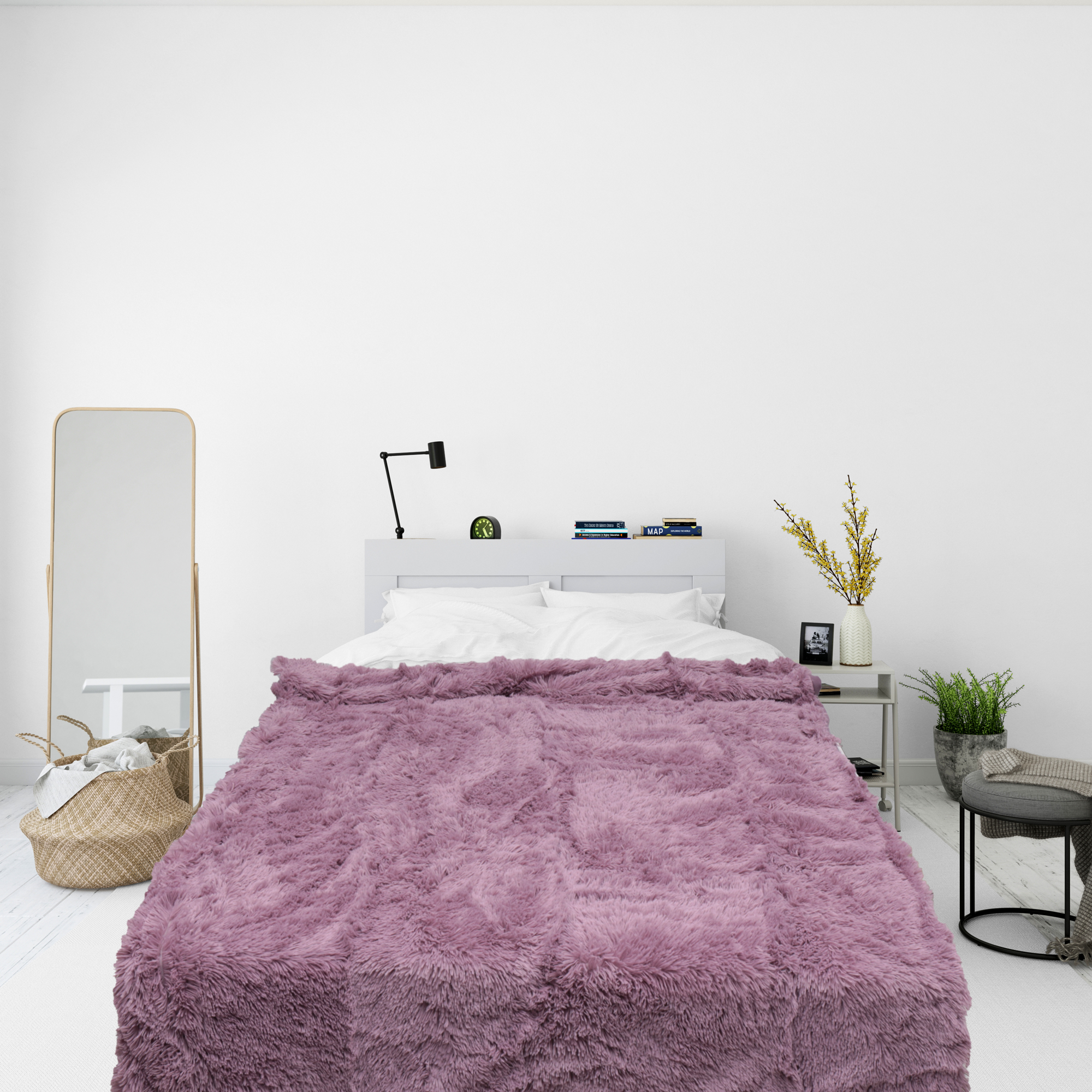 Bedspread Shaggy-Kuscheldecke Shaggy-lila