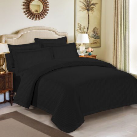 Cotton bed linen-Baumwoll Bettwäsche-schwarz-black-3,4,5 Teile