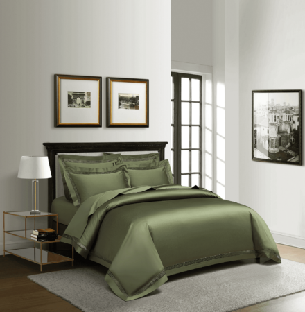 Saten bed linen-Satin Bettwäsche-grün-green-3,4,5 Teile