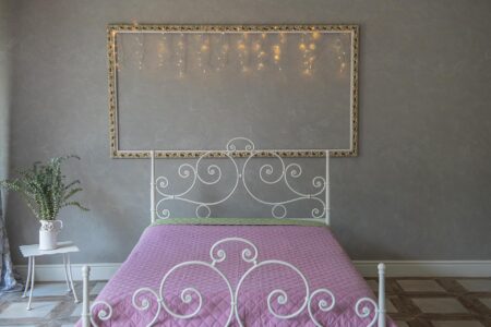 bed cover-tagesdecke-rosa-grün