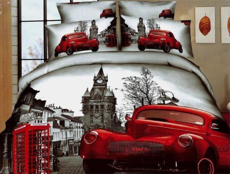 ΣΕΤ ΚΡΕΒΑΤΙΟΥ ΑΠΟ ΒΑΜΒΑΚΕΡΟ ΣΑΤΕΝ 240/260 RED CAR