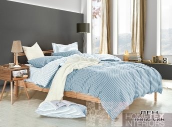 Σετ κρεβατιού από οργανικό βαμβάκι -TEVAS μπλε